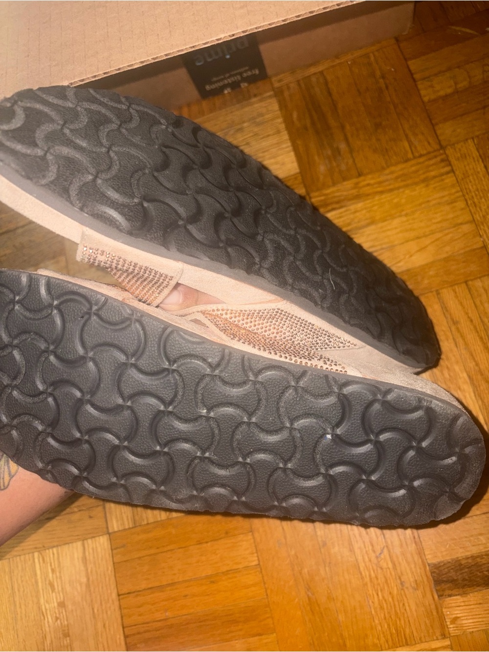 Sparkle Crisscross Slide Sandals - Blush - Picture 4 of 5